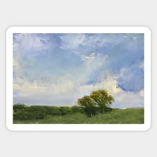 Cobalt Skies Oil Painting Sticker